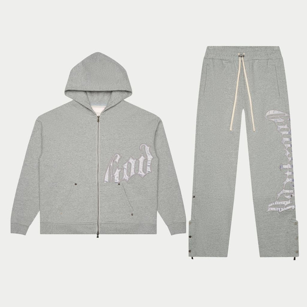 OG Logo Sweatsuit V2 (Grey/Silver Satin)
