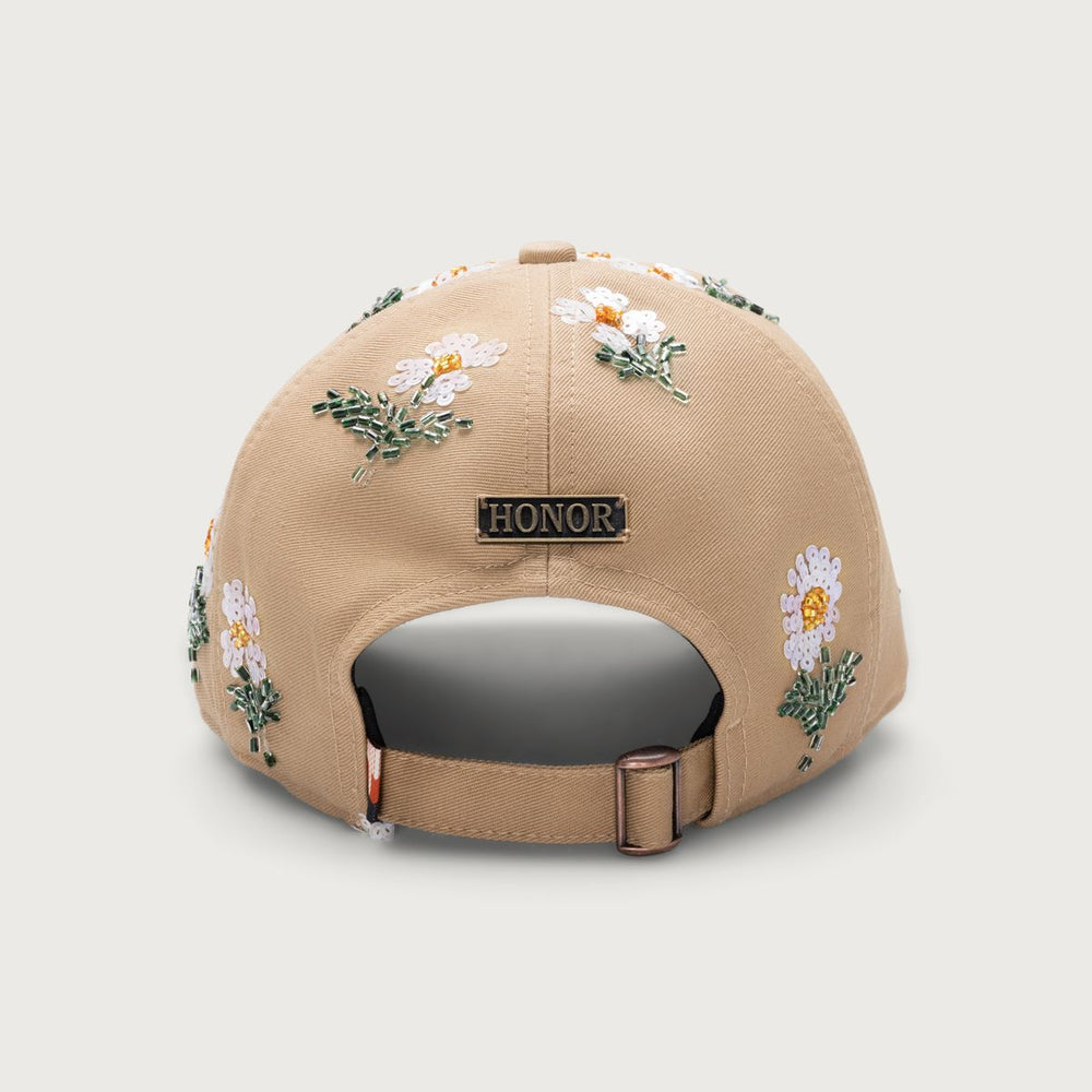 FLOWERS BEADED 6 PANEL CAP