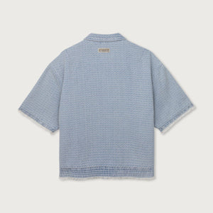 VINTAGE INDIGO ZIP FRONT SHORT SLEEVE