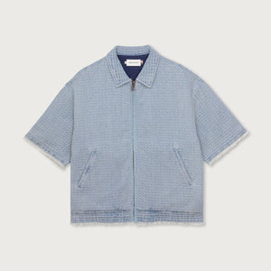 VINTAGE INDIGO ZIP FRONT SHORT SLEEVE