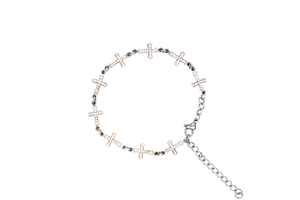 StarBracelet - Crosses - Stainless/White