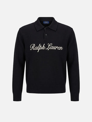 Long-Sleeve Wool/Alpaca Blend Ralph Lauren Logo Ruby Polo Sweater(Relaxed)