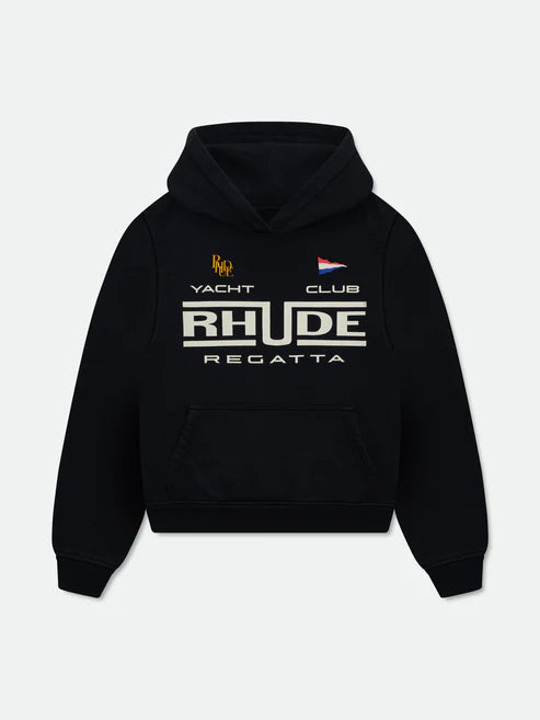 RHUDE Regatta Club Hoodie Black
