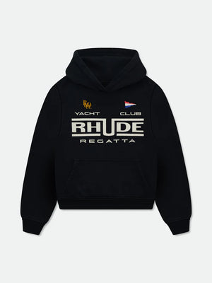 RHUDE Regatta Club Hoodie Black