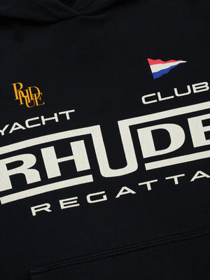RHUDE Regatta Club Hoodie Black