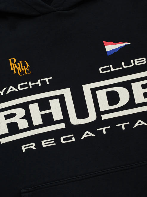 RHUDE Regatta Club Hoodie Black