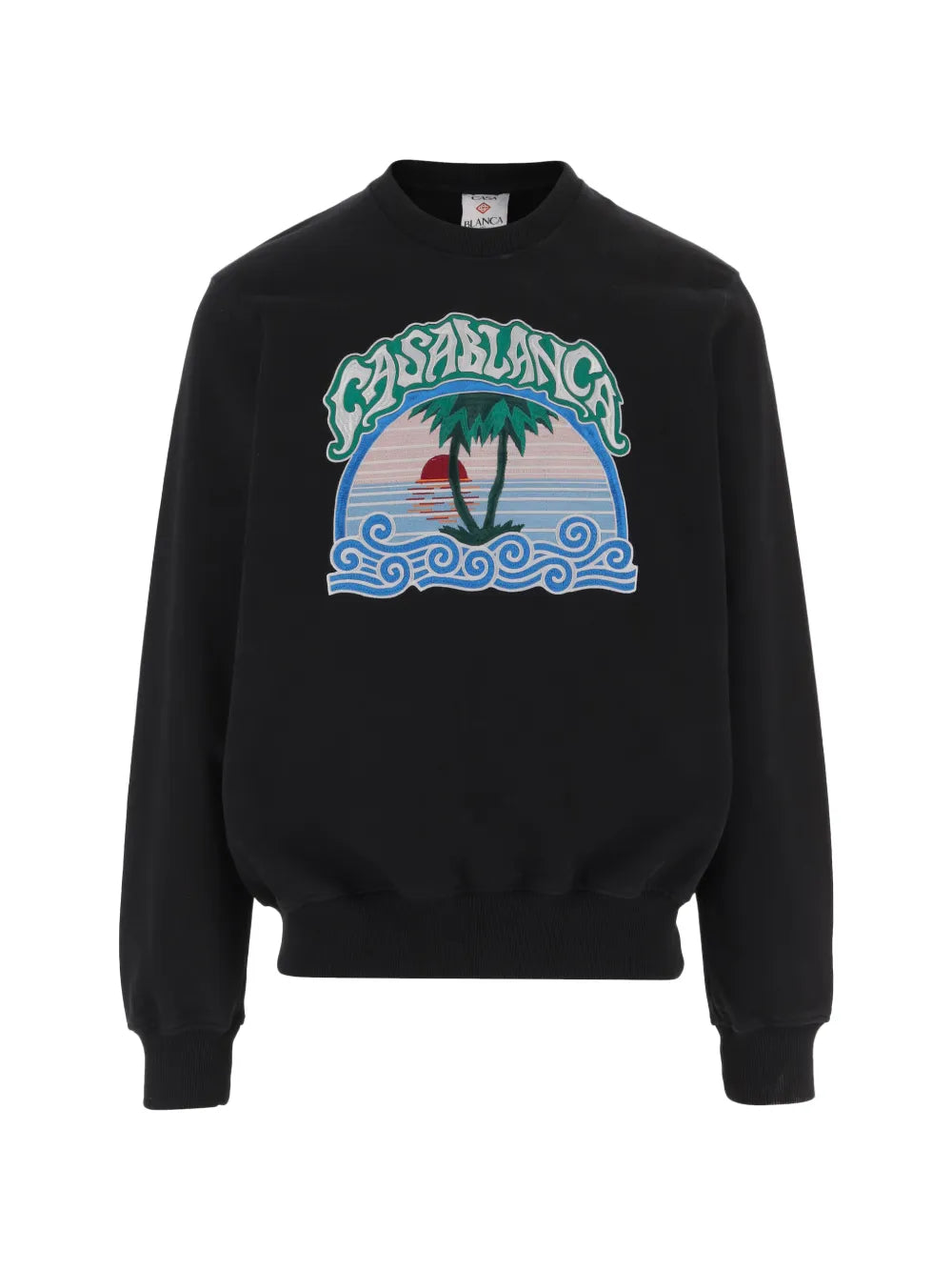 casablanca palm tree emblem embroidered classic sweatshirt