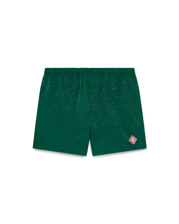 Monogram Jacquard Swim Shorts Green