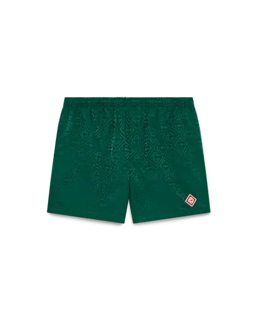 Monogram Jacquard Swim Shorts Green
