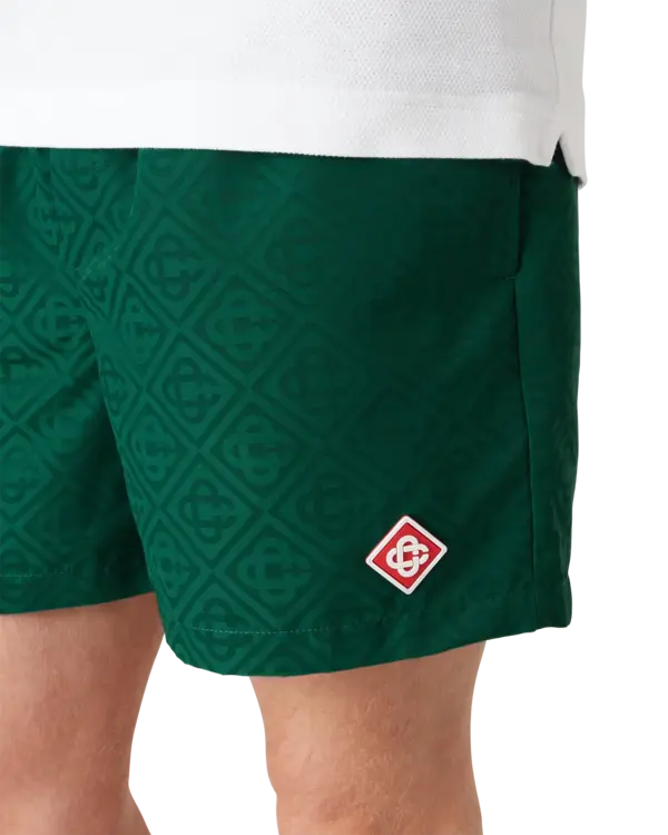 Monogram Jacquard Swim Shorts Green
