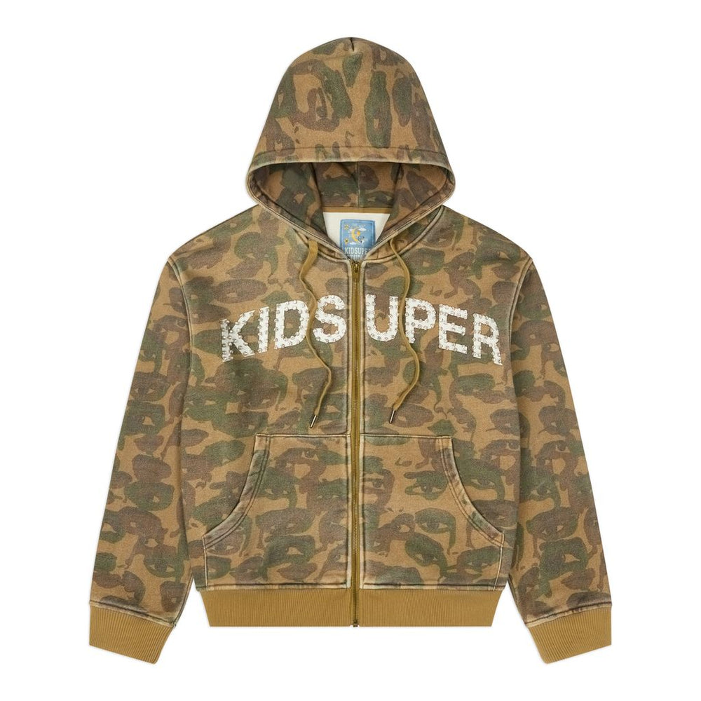 Face Camo Hoodie Dark Green