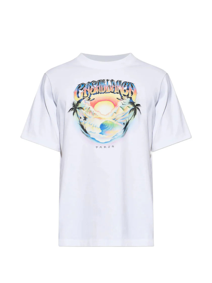 White Airspray Oversized Short Sleeve T‑Shirt