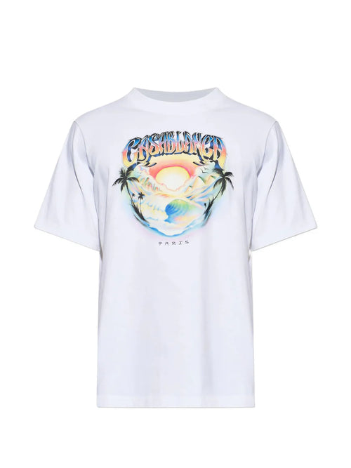 White Airspray Oversized Short Sleeve T‑Shirt