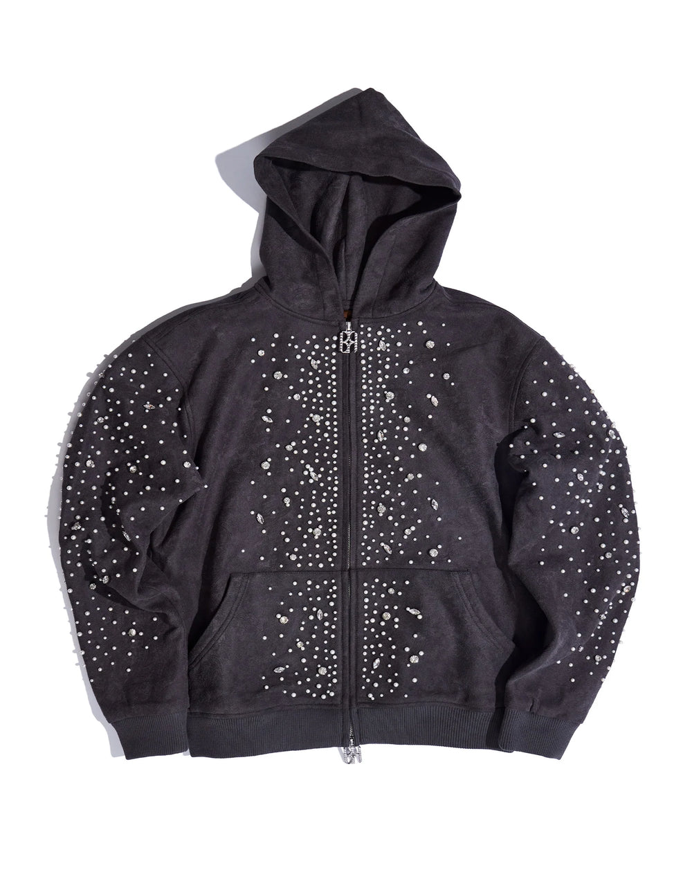 Cashew Blossom Pearl Zipper Hoodie