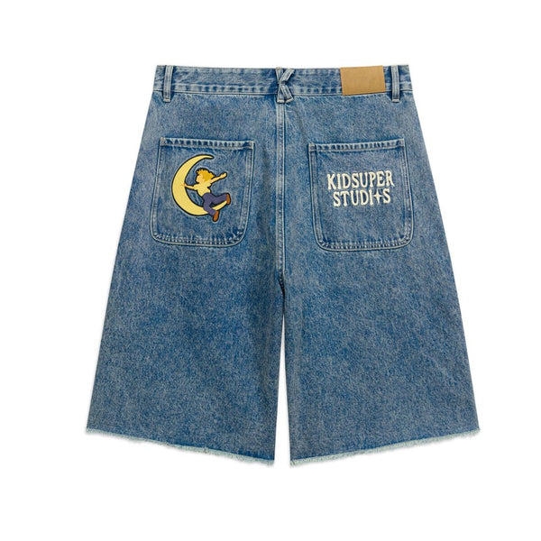 Patches Denim Long Short Dark Blue