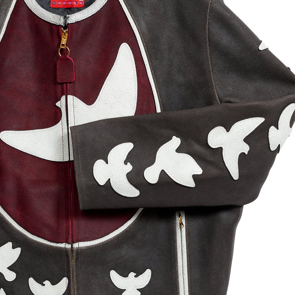 Doves Distressed Leather Moto Jacket