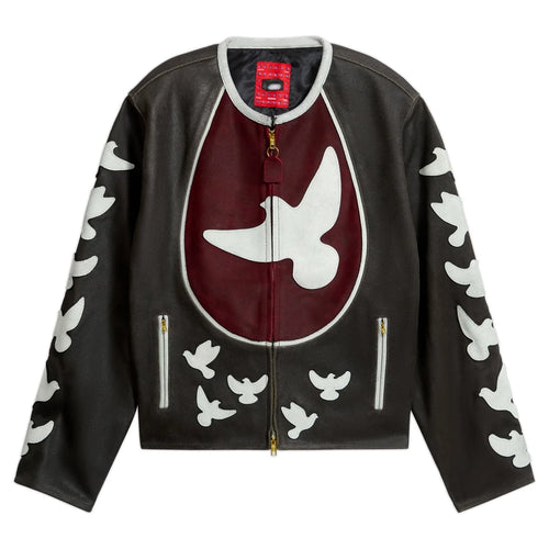 Doves Distressed Leather Moto Jacket