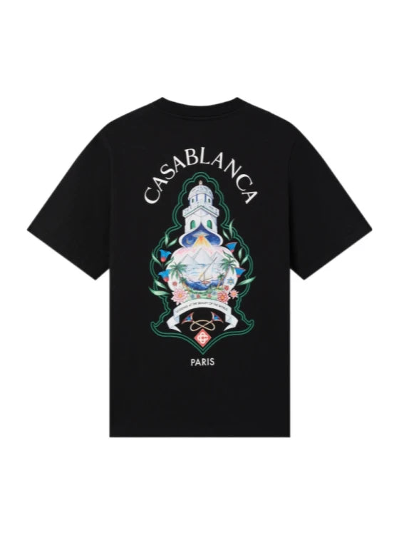 Casablanca Hotel Emblem Black Jersey Classic T Shirt