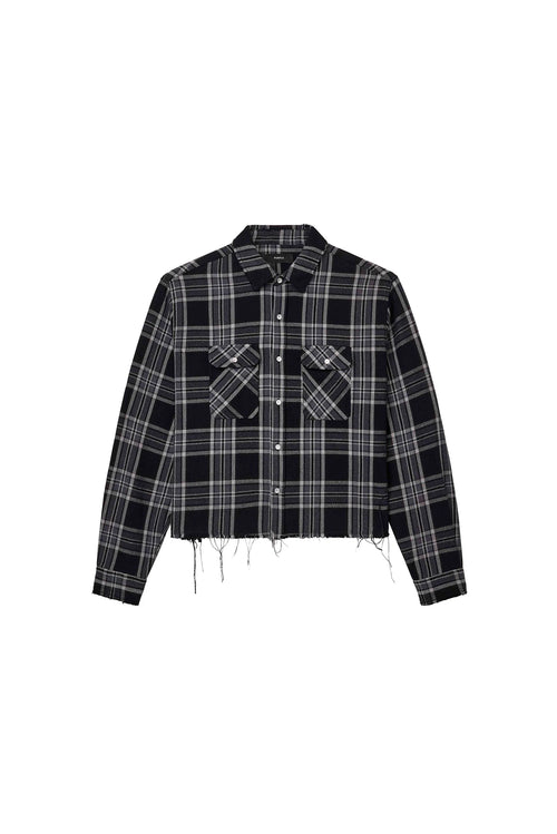 Cropped Flannel Shirt