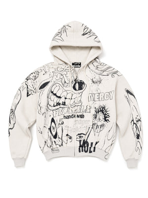 Grafitti Zip Up Grey