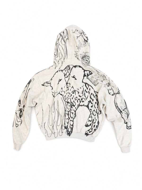 Grafitti Zip Up Grey