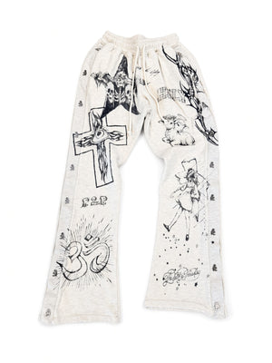 Graffitti Mirror Face Sweatpants
