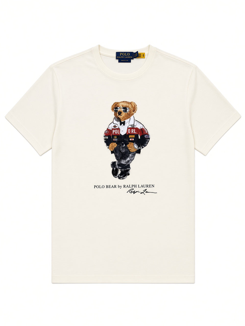 Short-Sleeve Novelty Holiday Bear Crewneck T-Shirt