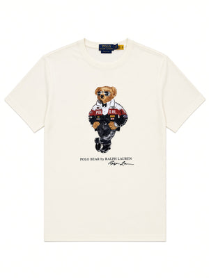 Short-Sleeve Novelty Holiday Bear Crewneck T-Shirt