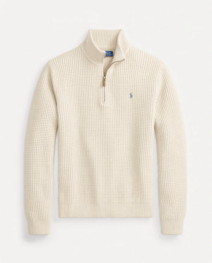 Waffle-Knit Wool-Cotton Sweater