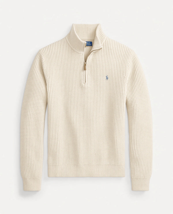 Waffle-Knit Wool-Cotton Sweater