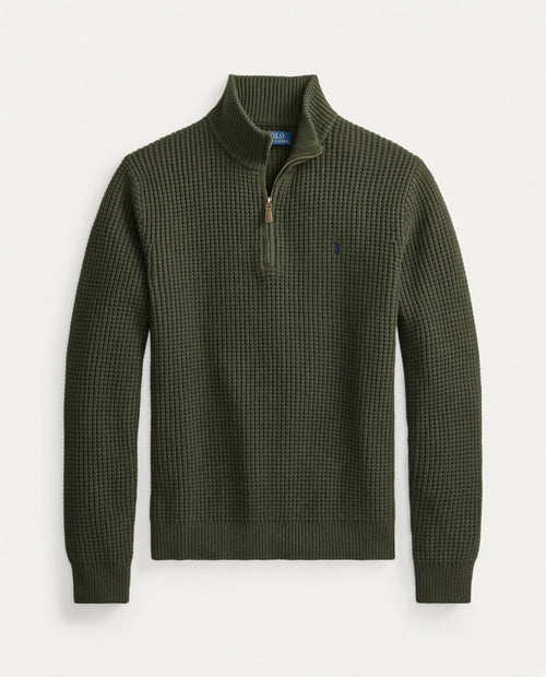 Waffle-Knit Wool-Cotton Sweater