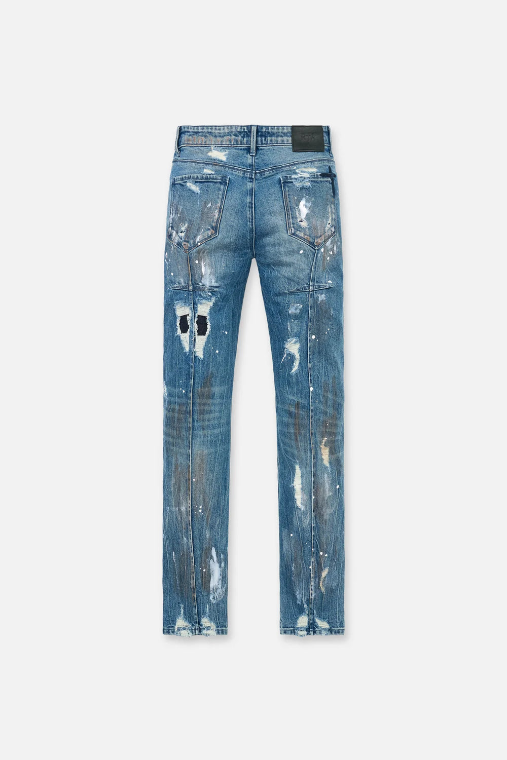 CLAYTON SKINNY DISTRESSED PAINT JEAN | GLITCH BLUE