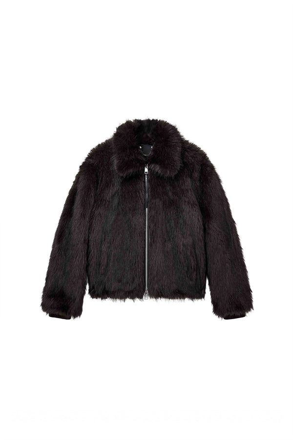 Faux Fur Shawl Jacket- Purple Brand