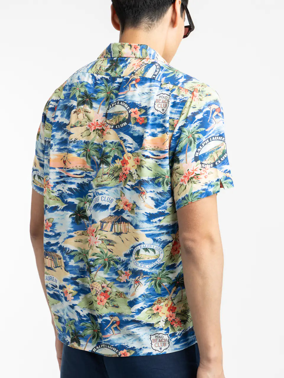 Classic Fit Beach Print Camp Shirt