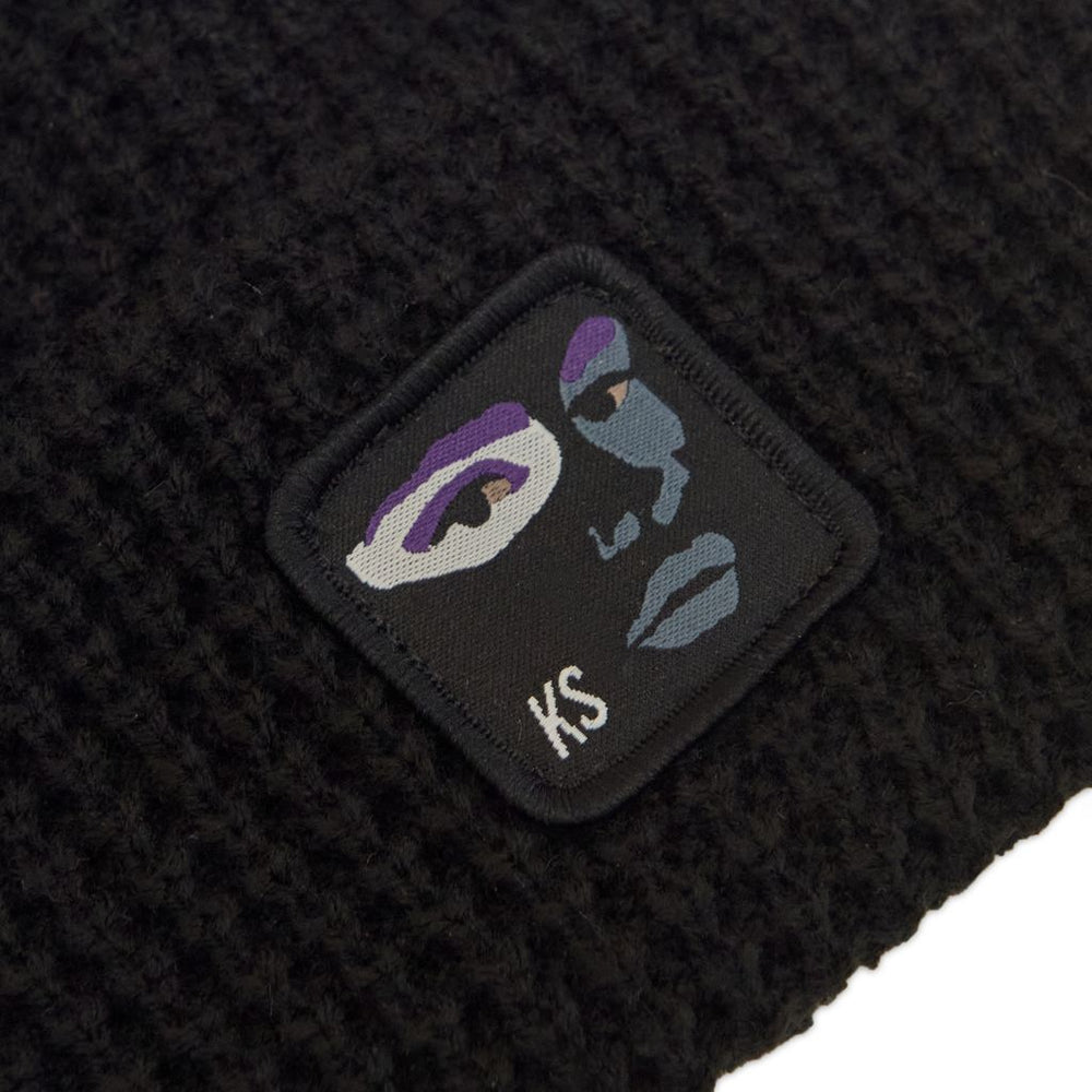 Face Patch Beanie Black