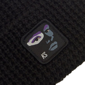 Face Patch Beanie Black