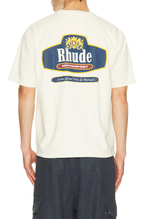 Rhude Racing Crest Tee Vintage White/Navy