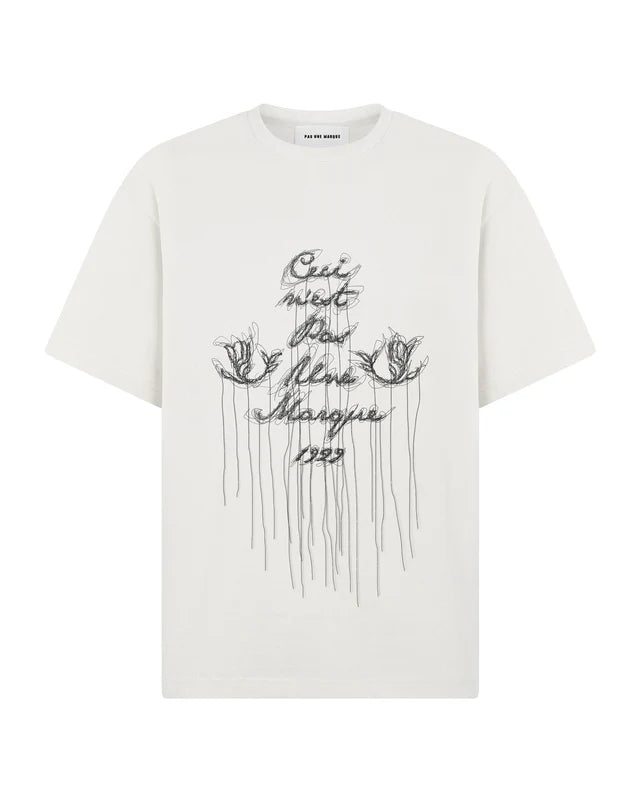 Ceci N'est Pas Une Marque Hand-Embroidered Scribble Tee Shirt