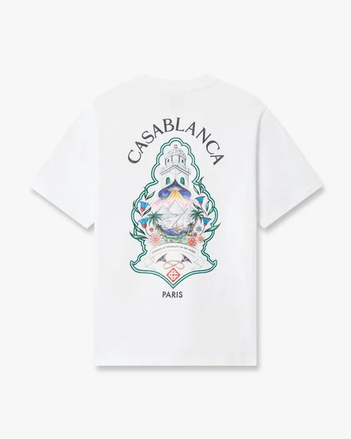 White Hotel Emblem Short Sleeve T‑Shirt