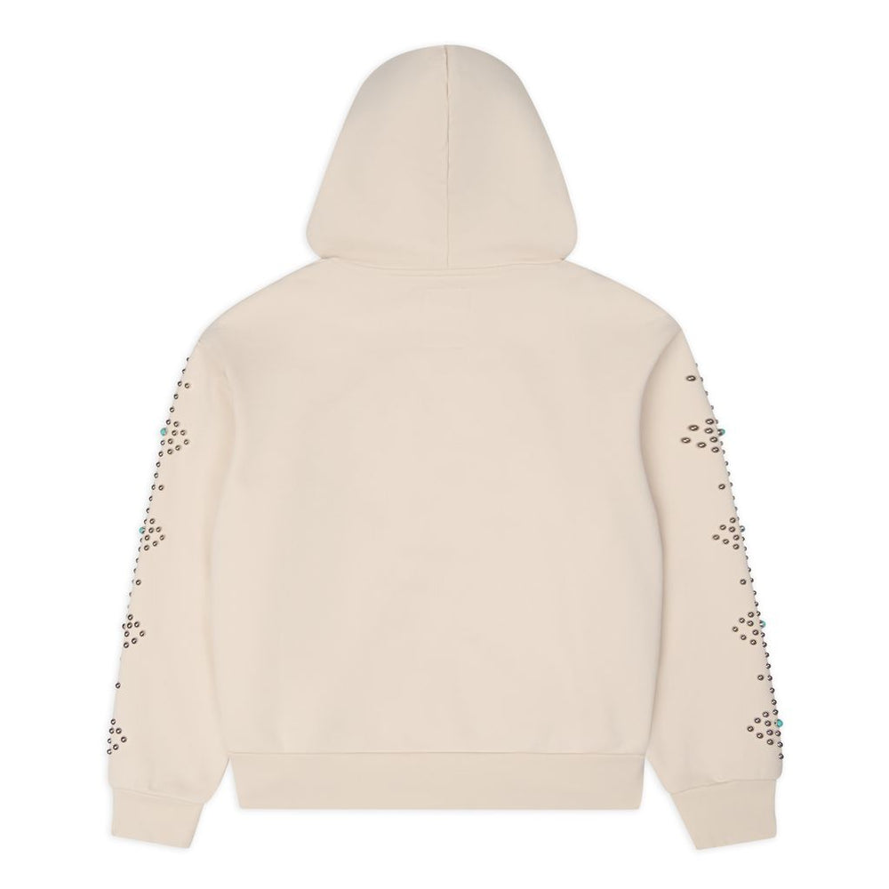 Eye Studded Hoodie Vintage White