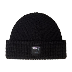 Face Patch Beanie Black