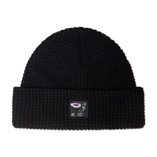 Face Patch Beanie Black