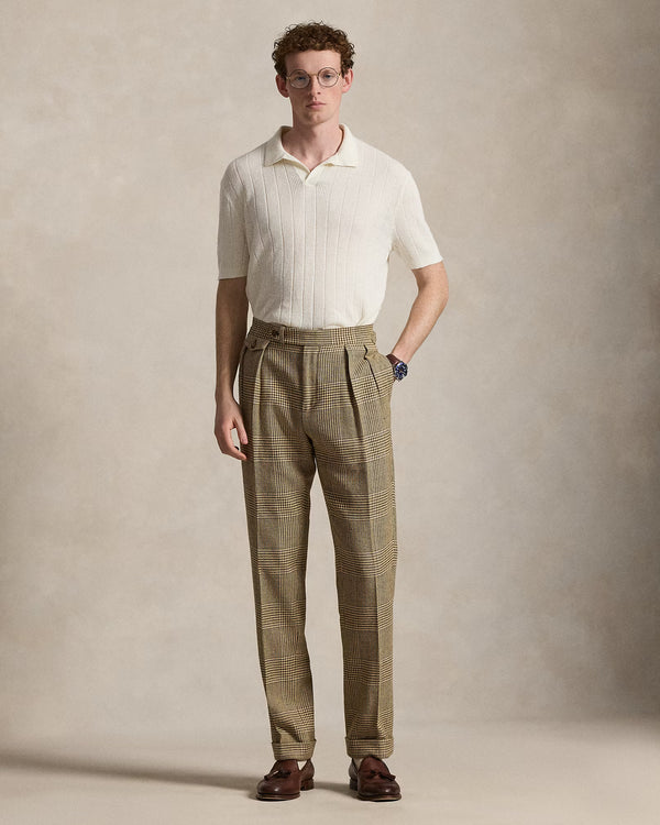 Linen Johnny-Collar Sweater Pale Cream