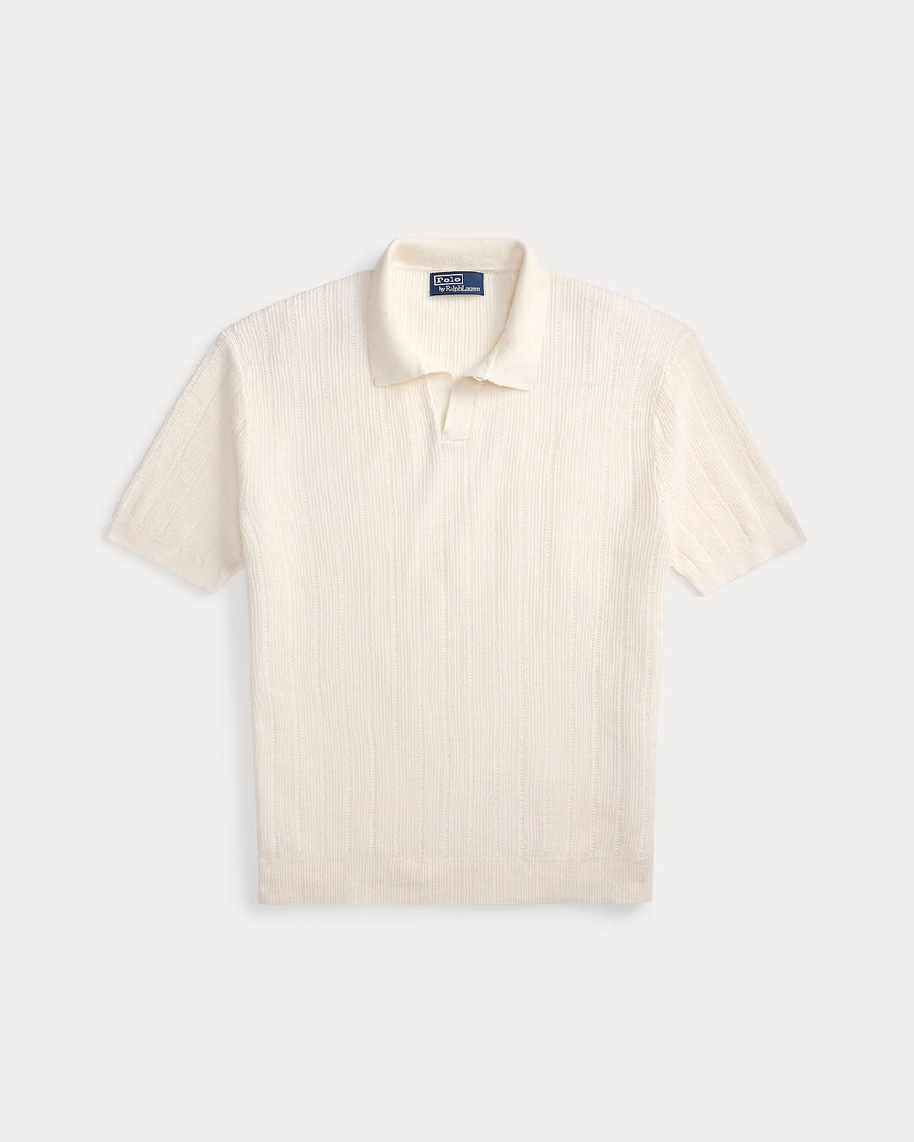 Linen Johnny-Collar Sweater Pale Cream