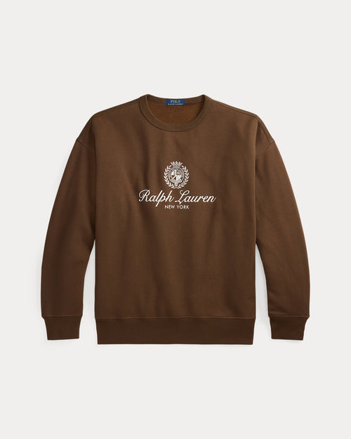 Relaxed Fit Fleece Graphic Sweatshirt Brown