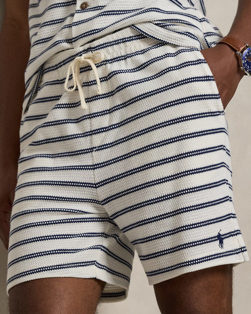 6-Inch Striped Pointelle-Ribbed Short
