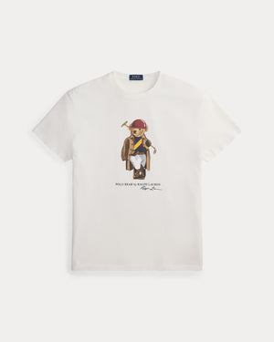 Classic Fit Polo Bear Jersey T-Shirt White Society Bear