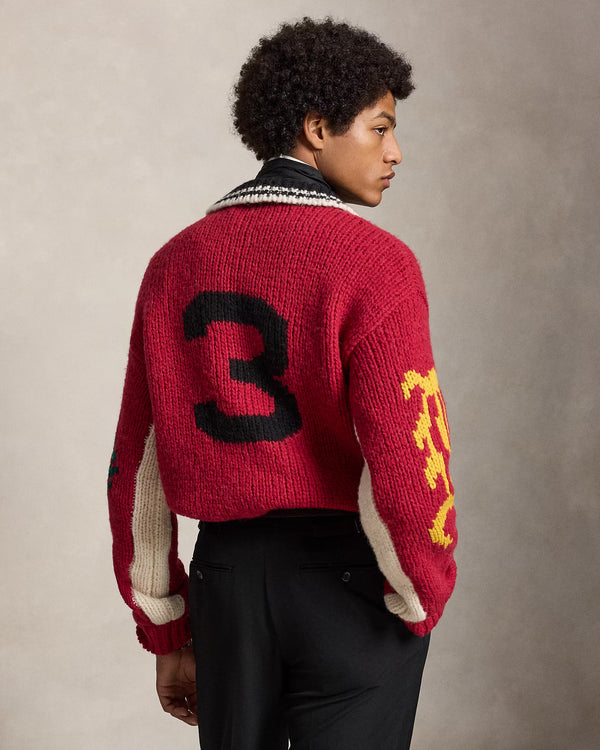 Long-Sleeve wool Blend "Polo" RL Motif Polo Sweater (Relaxed)
