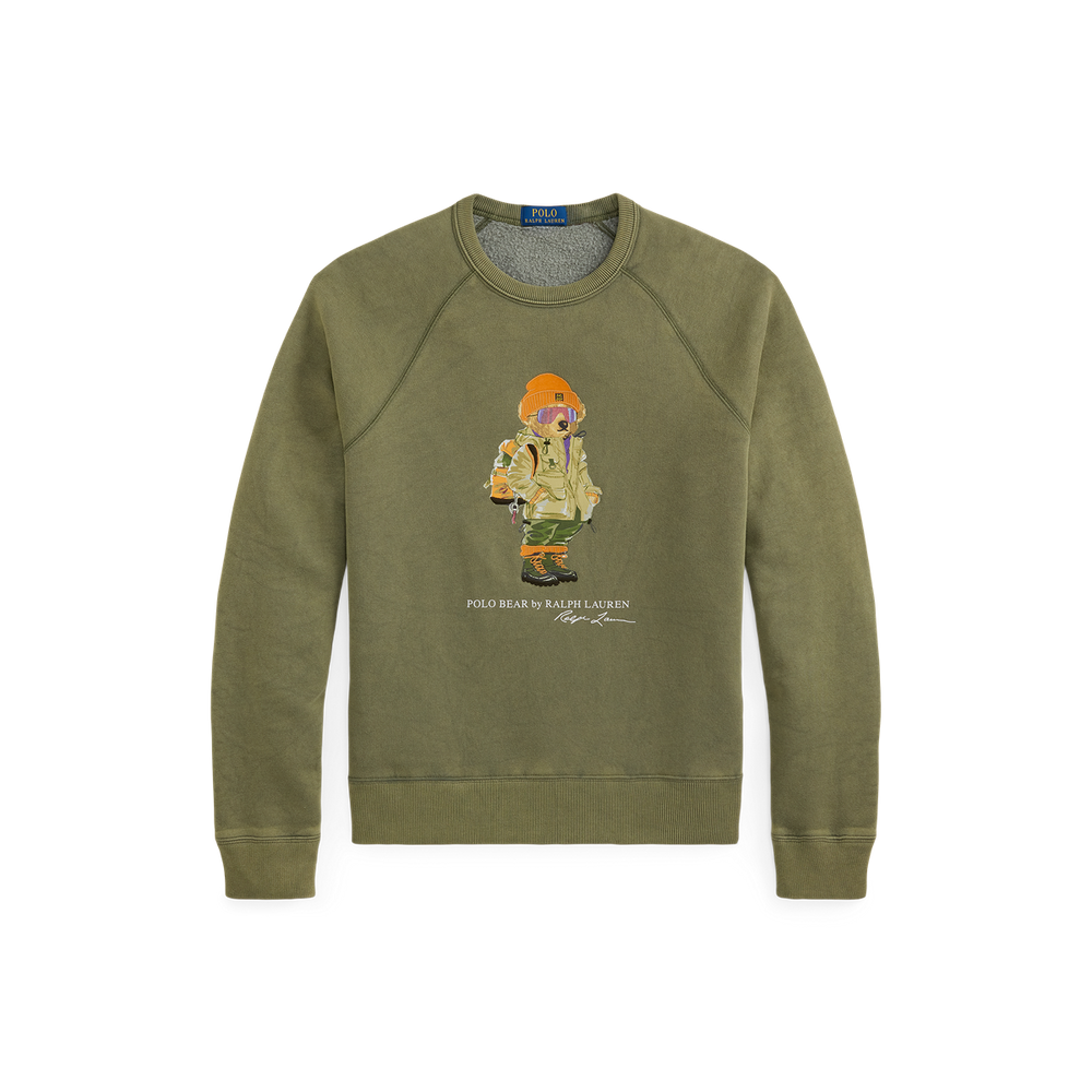 LONG-SLEEVE SEASONAL FLEECE RED ROCKS BEAR CREWNECK SWEATSHIRT