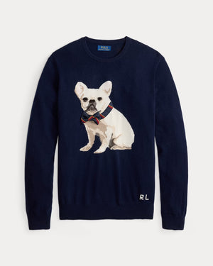 Dog-Intarsia Cashmere Sweater